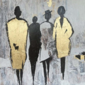 Abstraktne gold foil akrüülmaal - Vein & Pintsel