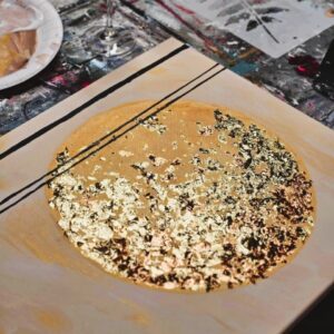 Abstraktne gold foil akrüülmaal - Vein & Pintsel