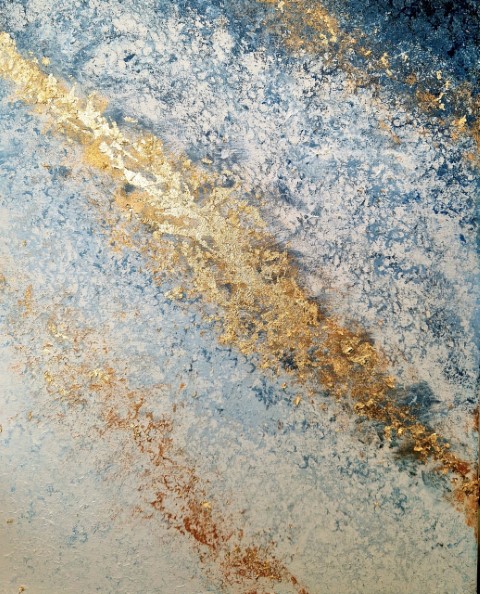 Abstraktne gold foil akrüülmaal - Vein & Pintsel